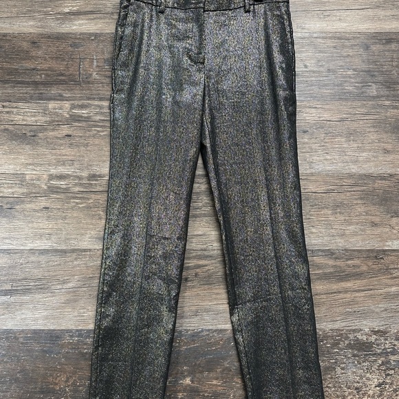 Ann Taylor Gold and Black Dress Pants with High Shine Finish - Picture 1 of 4